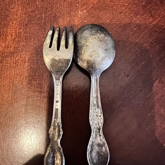Baby Spoon and fork 1847 Rogers Bros Silver Plate Vintage - Picture 2 of 5